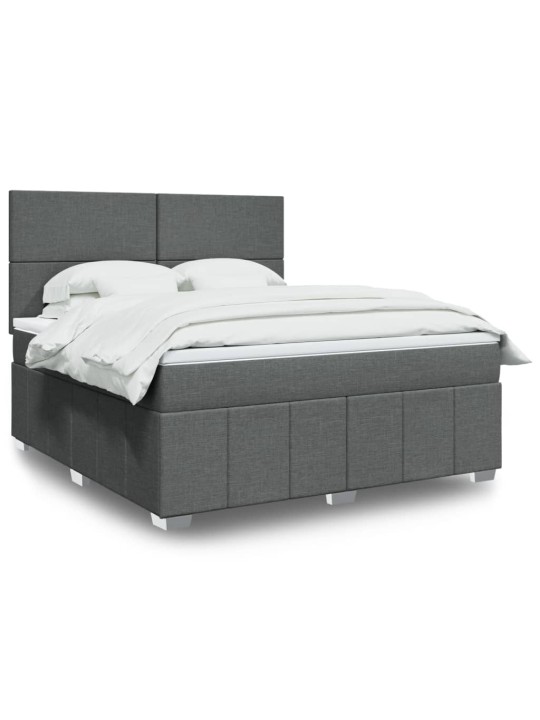 Box spring postel s matrací tmavě šedá 180x200 cm textil