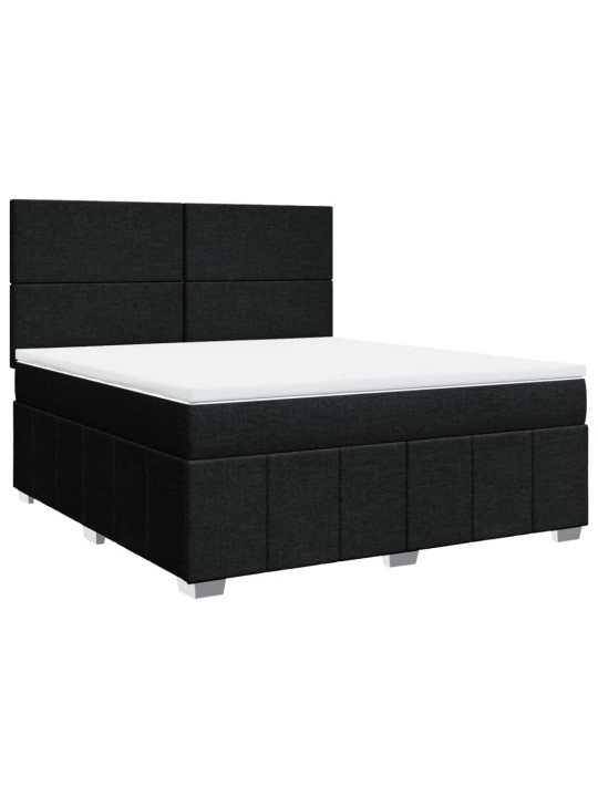 Box spring postel s matrací černá 180x200 cm textil
