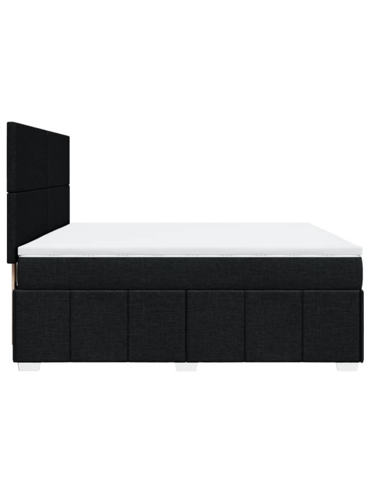 Box spring postel s matrací černá 180x200 cm textil