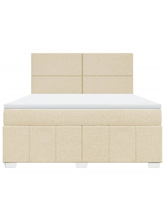 Box spring postel s matrací krémová 180x200 cm textil