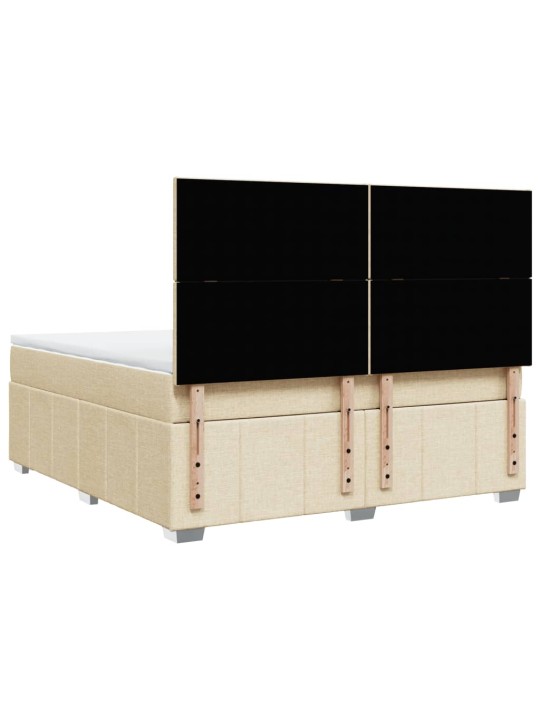 Box spring postel s matrací krémová 180x200 cm textil