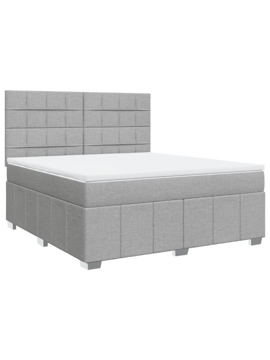 Box spring postel s matrací světle šedá 180 x 200 cm textil