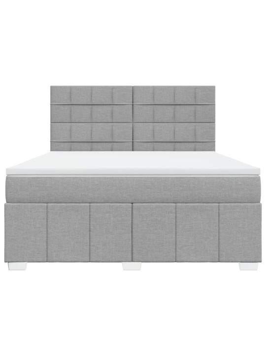 Box spring postel s matrací světle šedá 180 x 200 cm textil