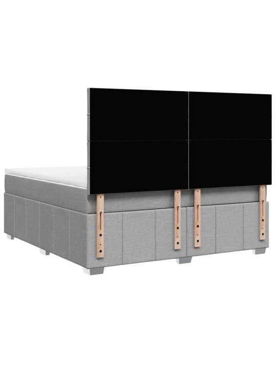 Box spring postel s matrací světle šedá 180 x 200 cm textil