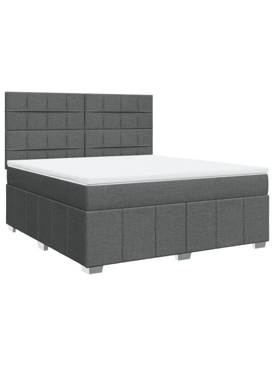 Box spring postel s matrací tmavě šedá 180x200 cm textil