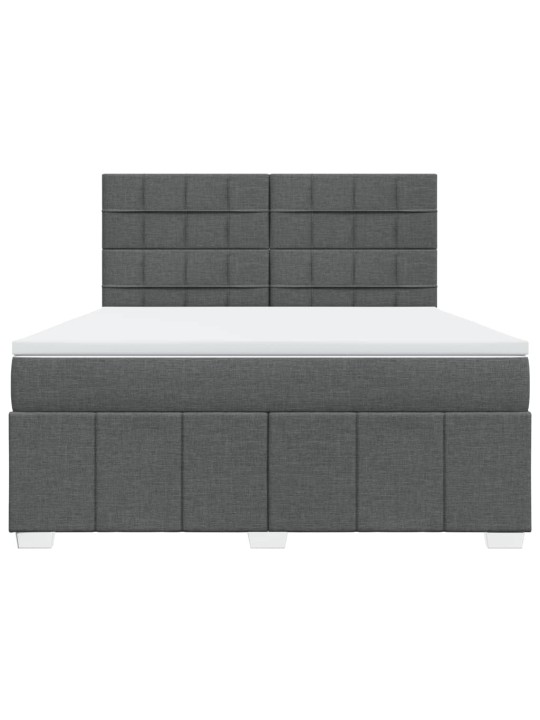 Box spring postel s matrací tmavě šedá 180x200 cm textil