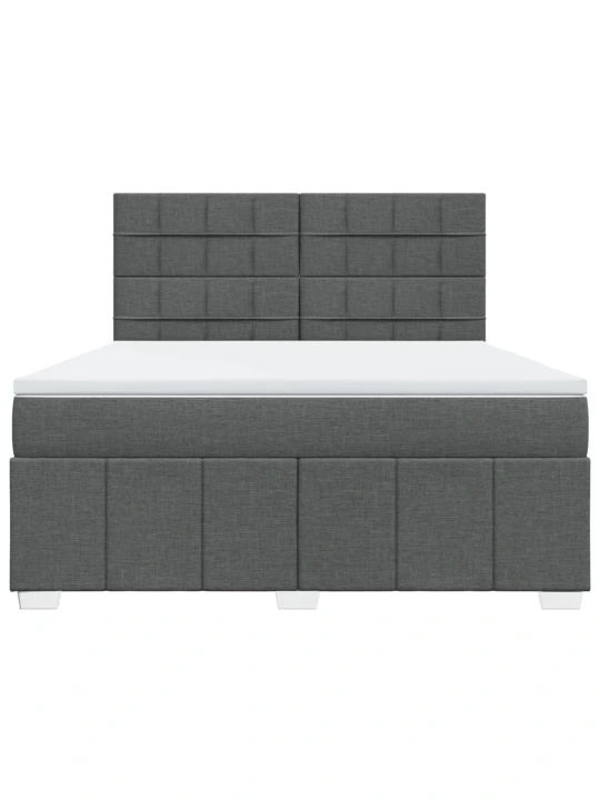 Box spring postel s matrací tmavě šedá 180x200 cm textil