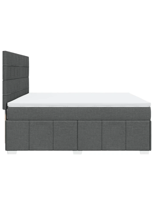 Box spring postel s matrací tmavě šedá 180x200 cm textil