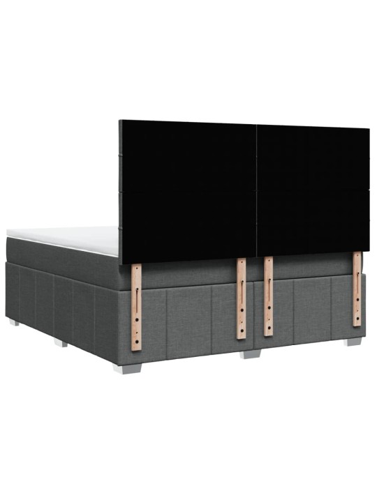 Box spring postel s matrací tmavě šedá 180x200 cm textil