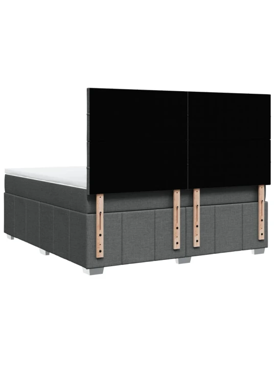 Box spring postel s matrací tmavě šedá 180x200 cm textil