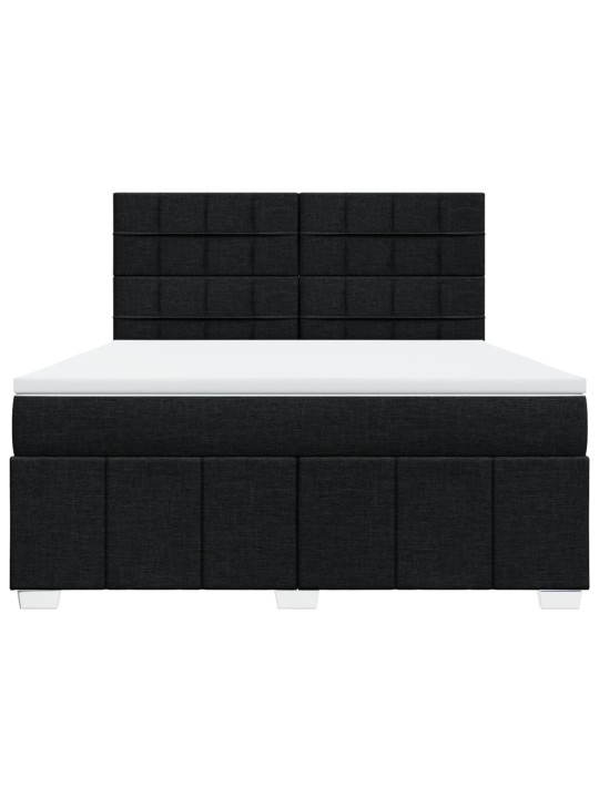 Box spring postel s matrací černá 180x200 cm textil