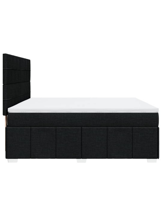 Box spring postel s matrací černá 180x200 cm textil