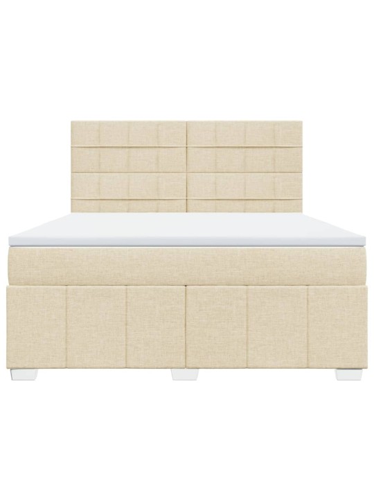 Box spring postel s matrací krémová 180x200 cm textil