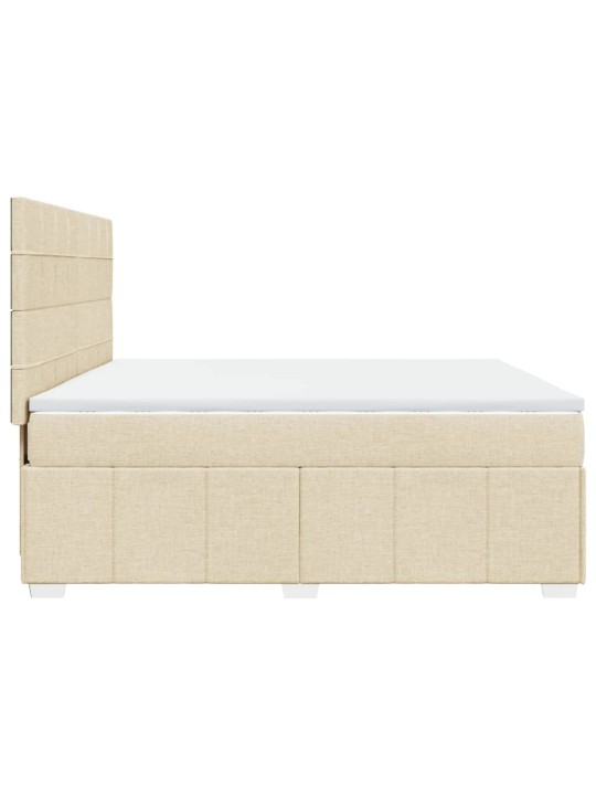 Box spring postel s matrací krémová 180x200 cm textil