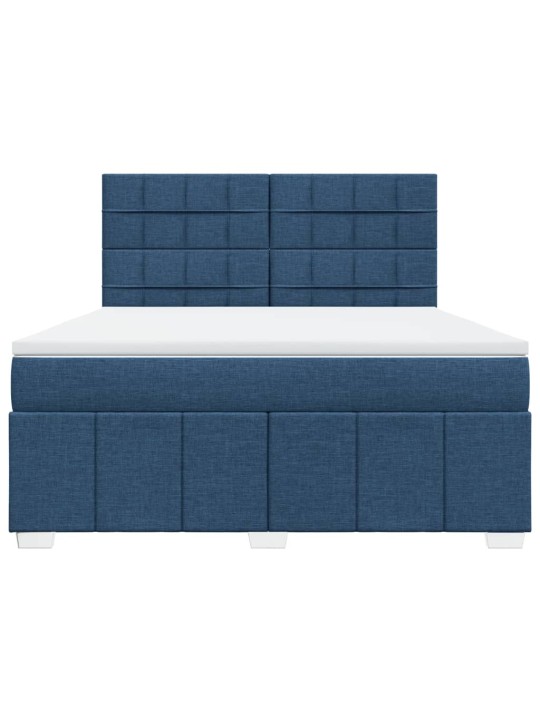 Box spring postel s matrací modrá 180x200 cm textil