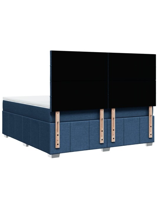 Box spring postel s matrací modrá 180x200 cm textil