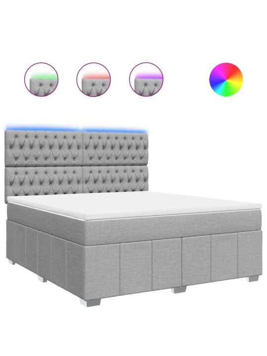 Box spring postel s matrací světle šedá 180 x 200 cm textil