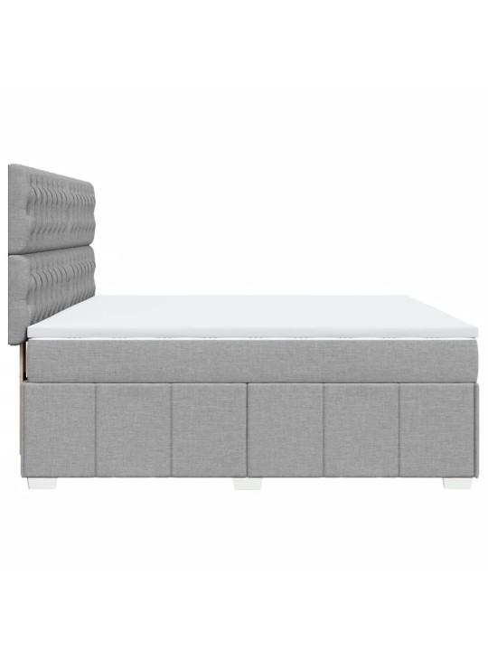 Box spring postel s matrací světle šedá 180 x 200 cm textil