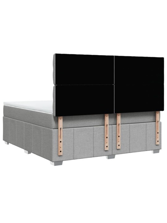 Box spring postel s matrací světle šedá 180 x 200 cm textil