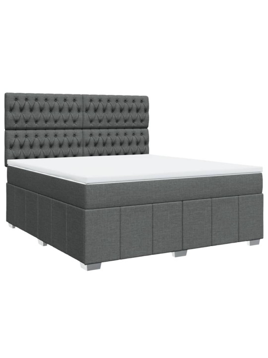 Box spring postel s matrací tmavě šedá 180x200 cm textil