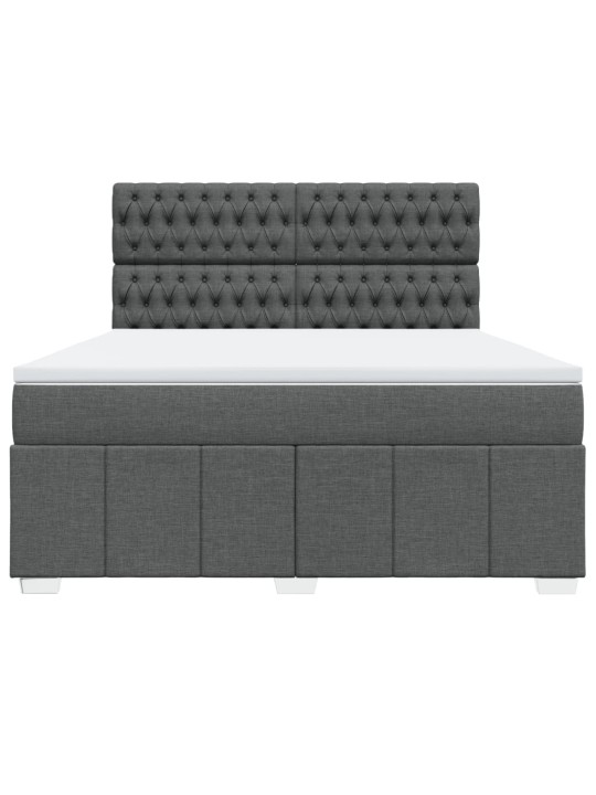 Box spring postel s matrací tmavě šedá 180x200 cm textil