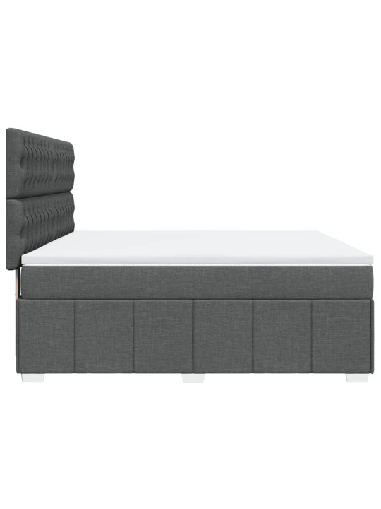 Box spring postel s matrací tmavě šedá 180x200 cm textil