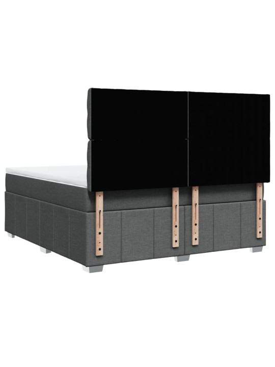 Box spring postel s matrací tmavě šedá 180x200 cm textil