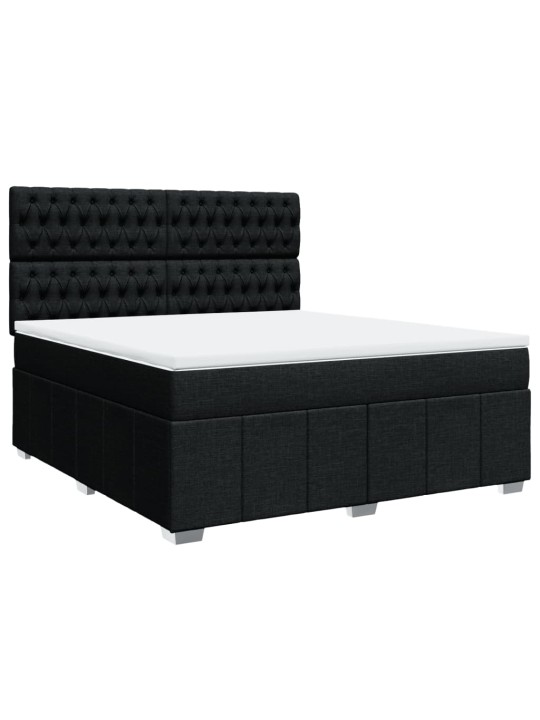 Box spring postel s matrací černá 180x200 cm textil