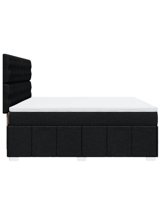 Box spring postel s matrací černá 180x200 cm textil
