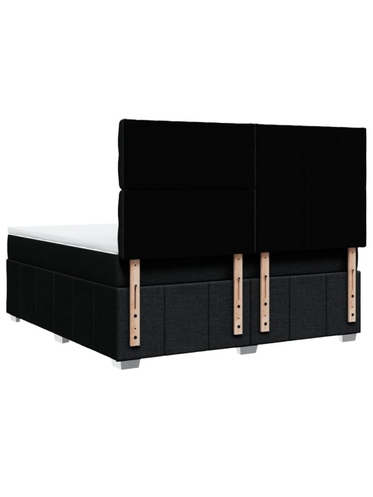 Box spring postel s matrací černá 180x200 cm textil