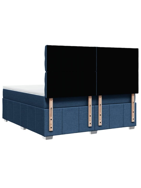 Box spring postel s matrací modrá 180x200 cm textil