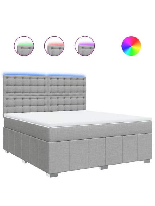 Box spring postel s matrací světle šedá 180 x 200 cm textil