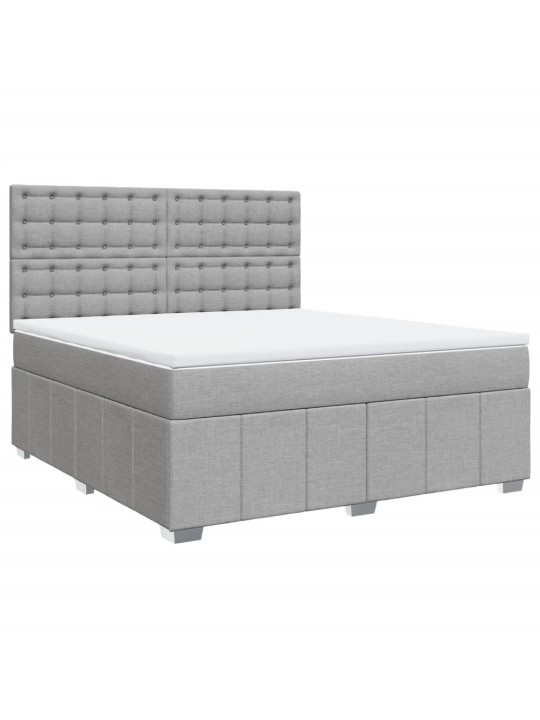 Box spring postel s matrací světle šedá 180 x 200 cm textil