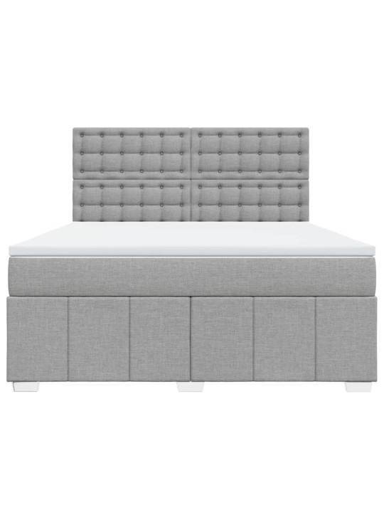 Box spring postel s matrací světle šedá 180 x 200 cm textil
