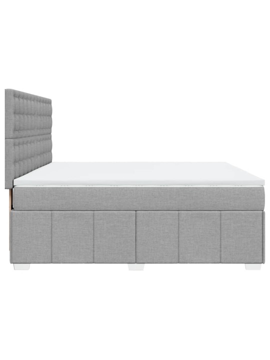 Box spring postel s matrací světle šedá 180 x 200 cm textil