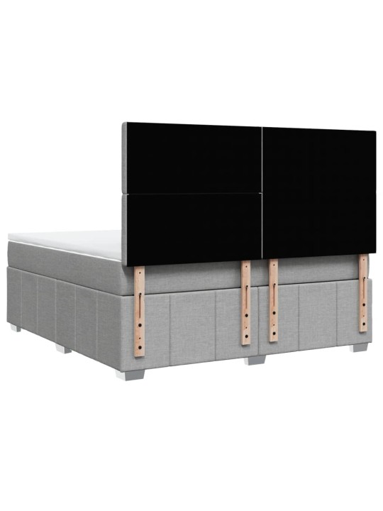 Box spring postel s matrací světle šedá 180 x 200 cm textil