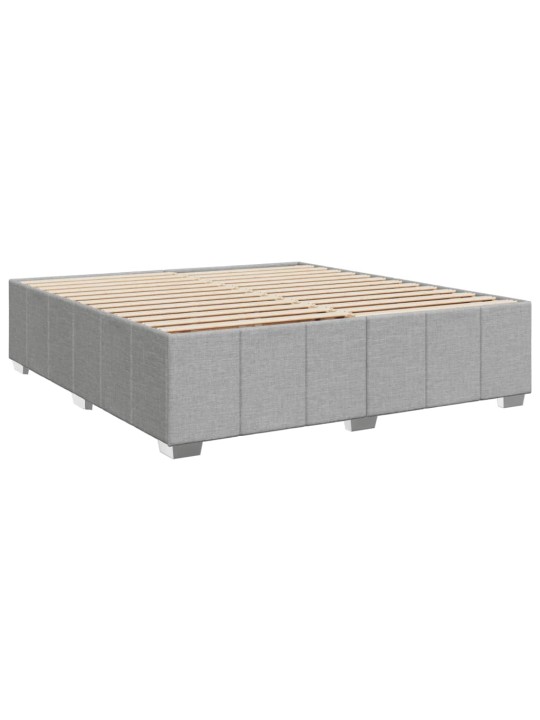 Box spring postel s matrací světle šedá 180 x 200 cm textil