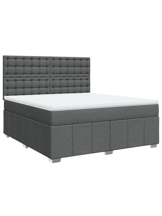 Box spring postel s matrací tmavě šedá 180x200 cm textil