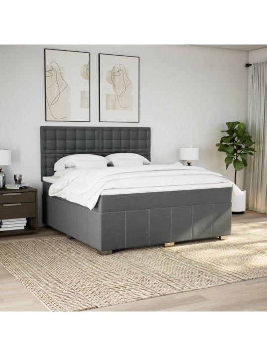 Box spring postel s matrací tmavě šedá 180x200 cm textil