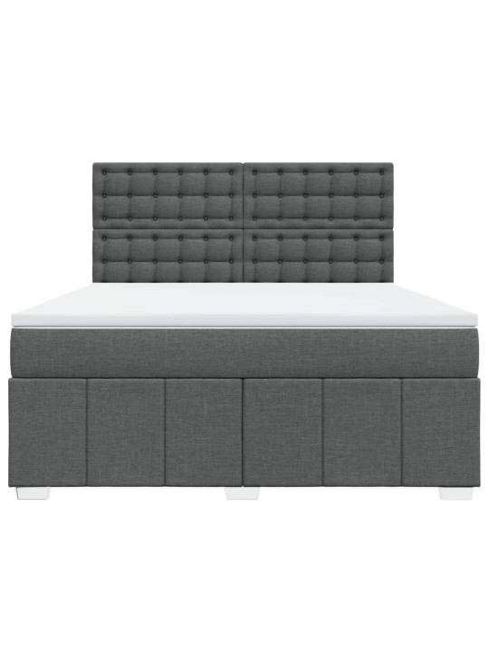 Box spring postel s matrací tmavě šedá 180x200 cm textil