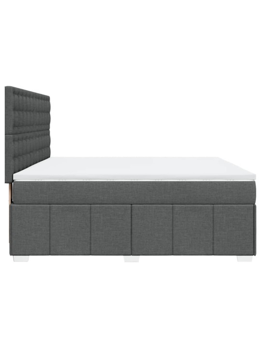 Box spring postel s matrací tmavě šedá 180x200 cm textil
