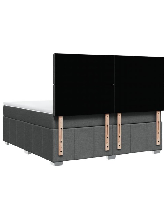 Box spring postel s matrací tmavě šedá 180x200 cm textil