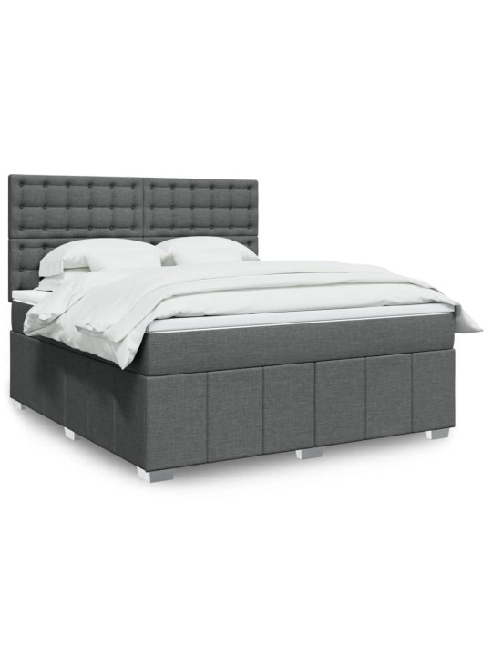 Box spring postel s matrací tmavě šedá 180x200 cm textil