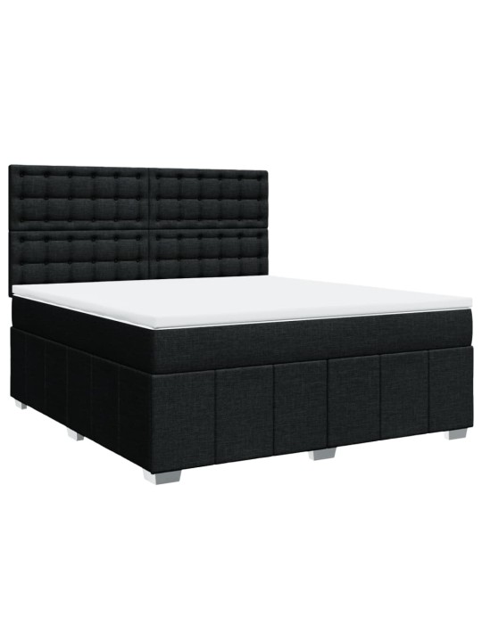 Box spring postel s matrací černá 180x200 cm textil