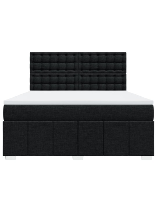 Box spring postel s matrací černá 180x200 cm textil