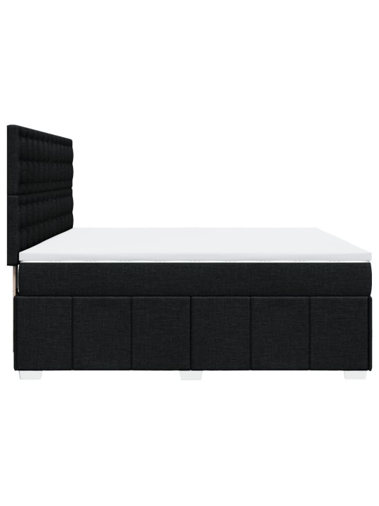Box spring postel s matrací černá 180x200 cm textil