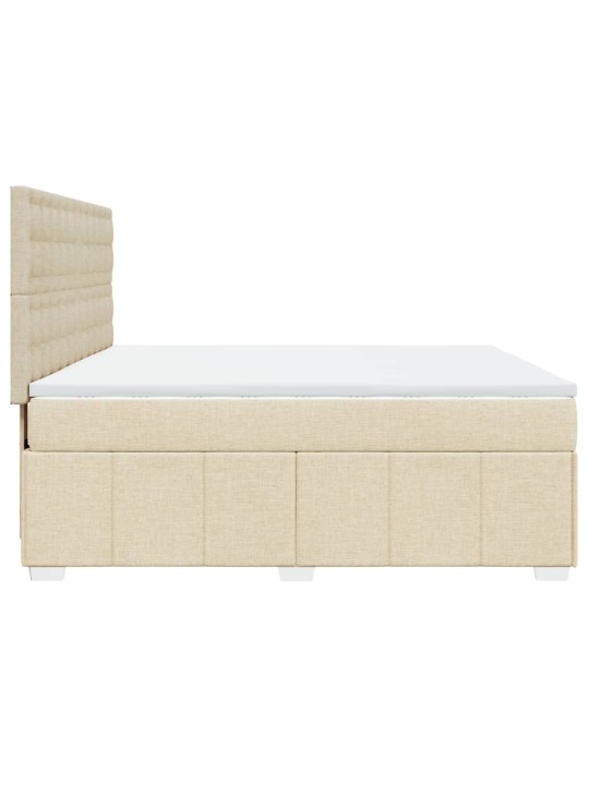Box spring postel s matrací krémová 180x200 cm textil