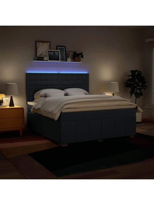 Box spring postel s matrací modrá 180x200 cm textil