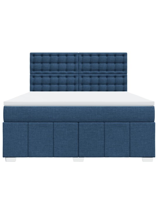 Box spring postel s matrací modrá 180x200 cm textil