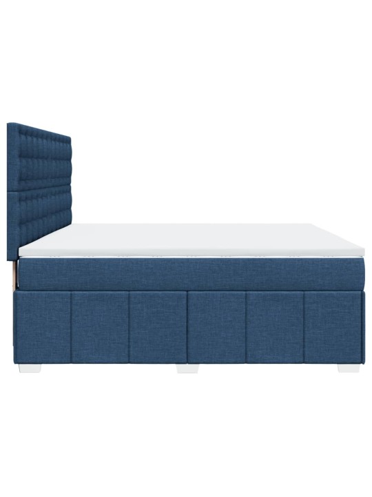 Box spring postel s matrací modrá 180x200 cm textil